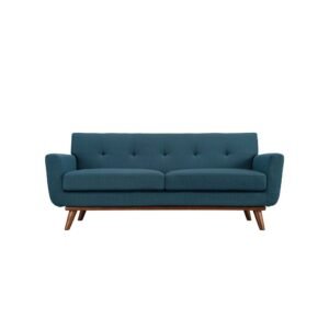 Simple Wood Combine With Leather Chair